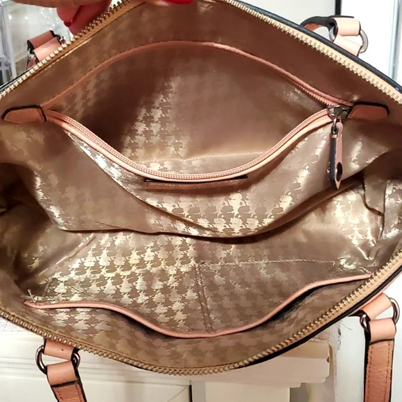 KARL LAGERFELD PINK PEBBLE LEATHER SATCHEL BAG - Picture 15 of 17